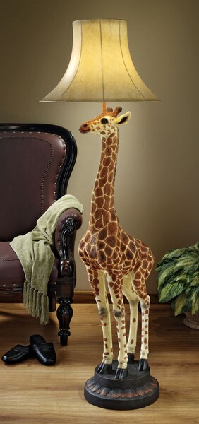 Heads Above Giraffe Floor Lamp Sculpture decorative African Lighting